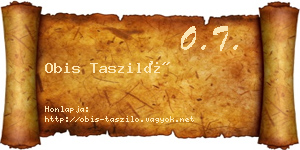 Obis Tasziló névjegykártya